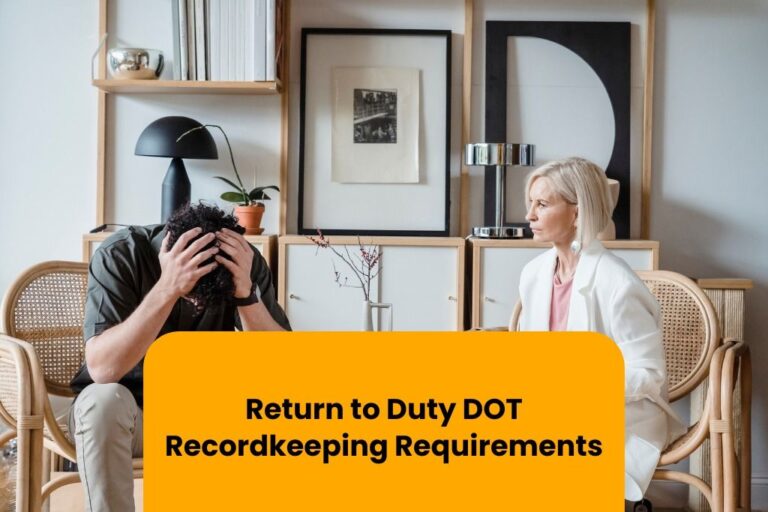 A designated employer representative conducting a face-to-face interview for a pre-employment drug test in a safety-sensitive position
