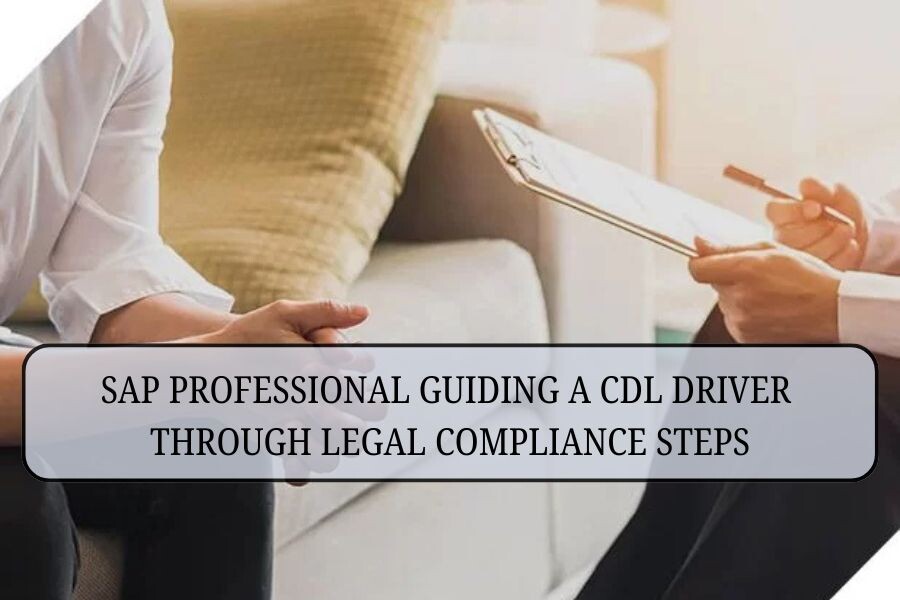 SAP professional guiding a CDL driver through legal compliance steps