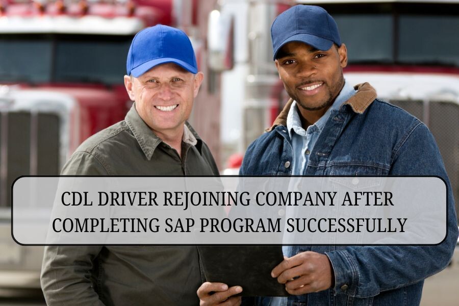 FMCSA Clearinghouse showing driver cleared for duty after SAP program
