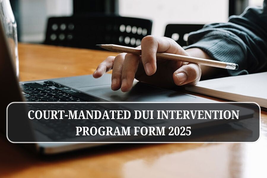 Court-mandated DUI intervention program form 2025