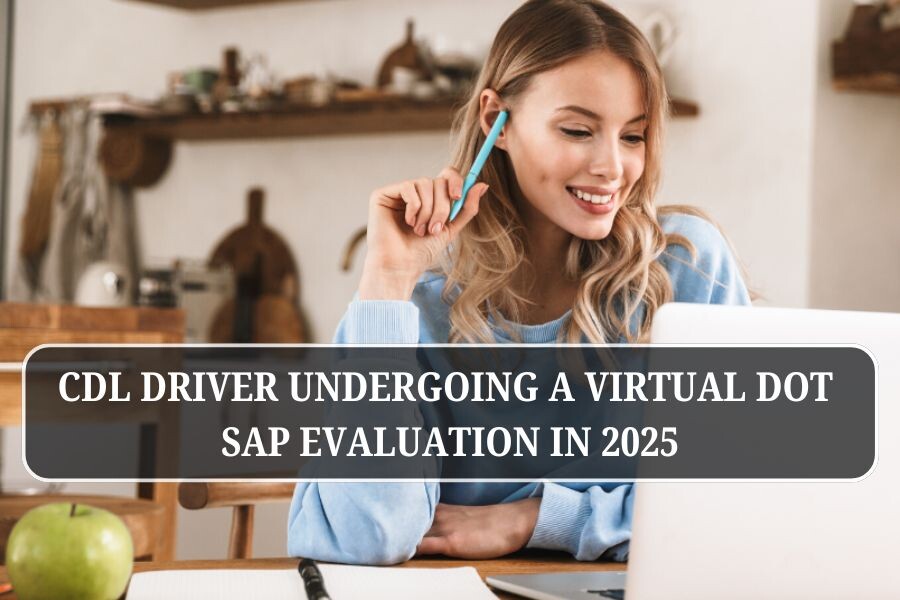 CDL driver undergoing a virtual DOT SAP evaluation in 2025