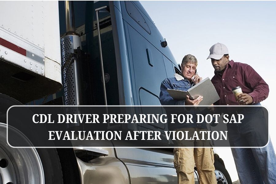 CDL driver preparing for DOT SAP evaluation after violation