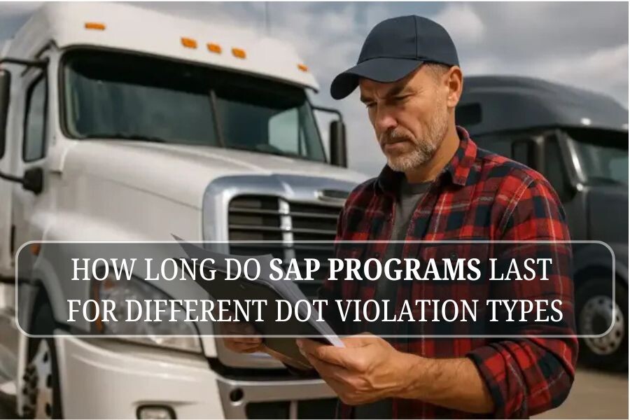 How long do SAP programs last for different DOT violation types
