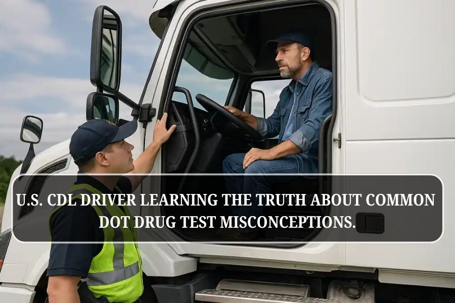 U.S. CDL driver learning the truth about common DOT drug test misconceptions.