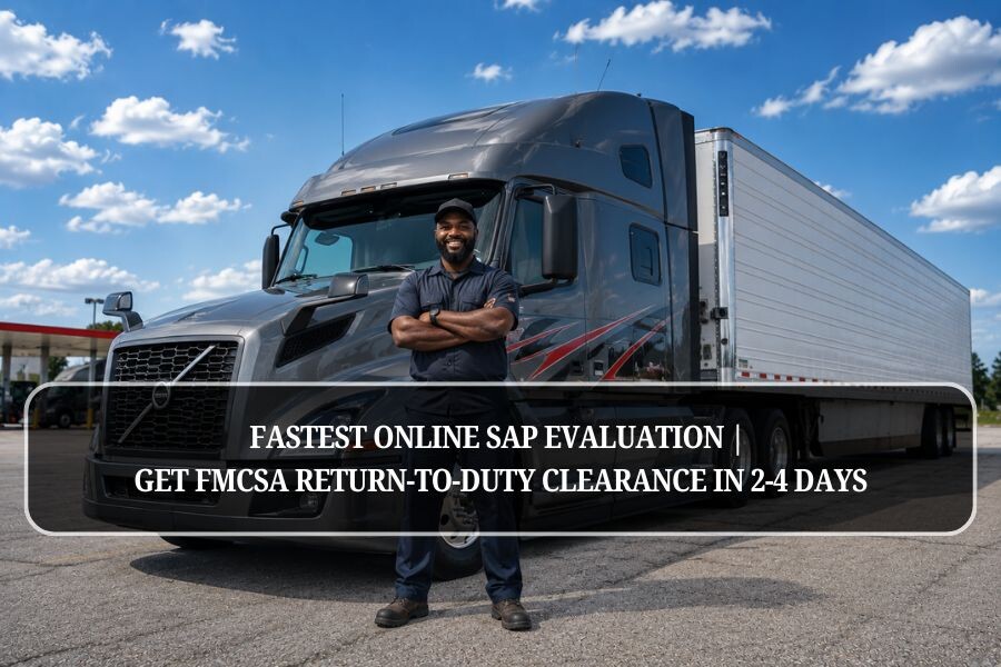 Fastest Online SAP Evaluation | Get FMCSA Return-to-Duty Clearance in 2-4 days